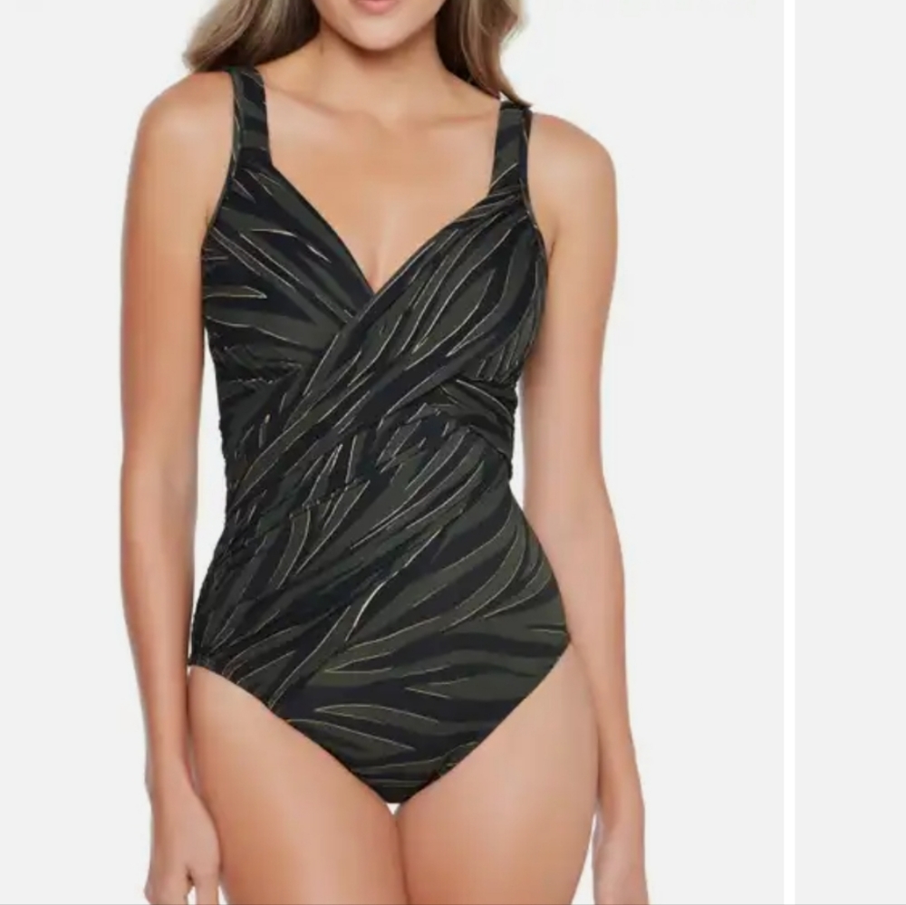 Miraclesuit Black and Gold One Piece Swimsuit